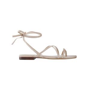 MARC FISHER Womens Beige Strappy Latent Square Toe Lace-Up Thong Sandals 6 M